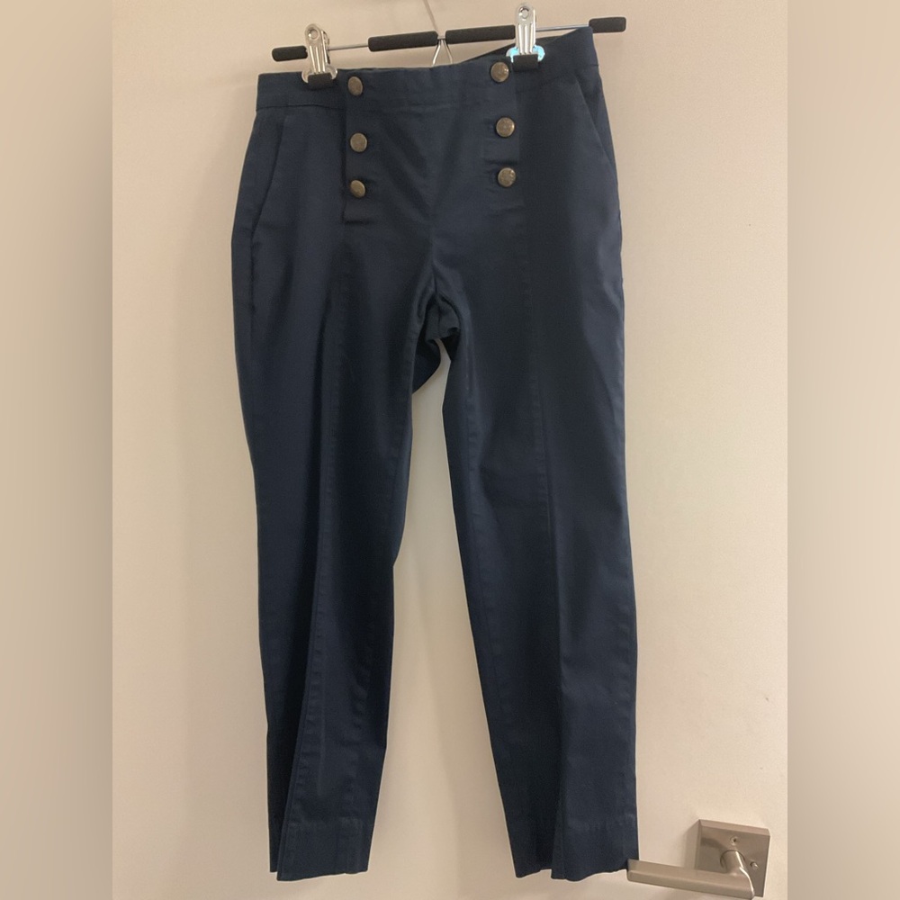 Banana Republic  Petites Avery Navy Sailor Ankle Pant .